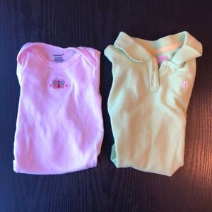 2 Springtime onesies 12 mos